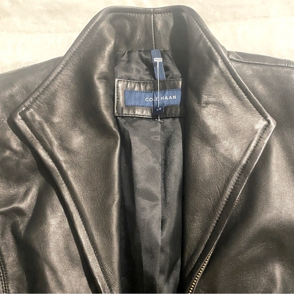NWT Cole Haan Wing Collar Leather Jacket - Size M - Picture 7 of 12